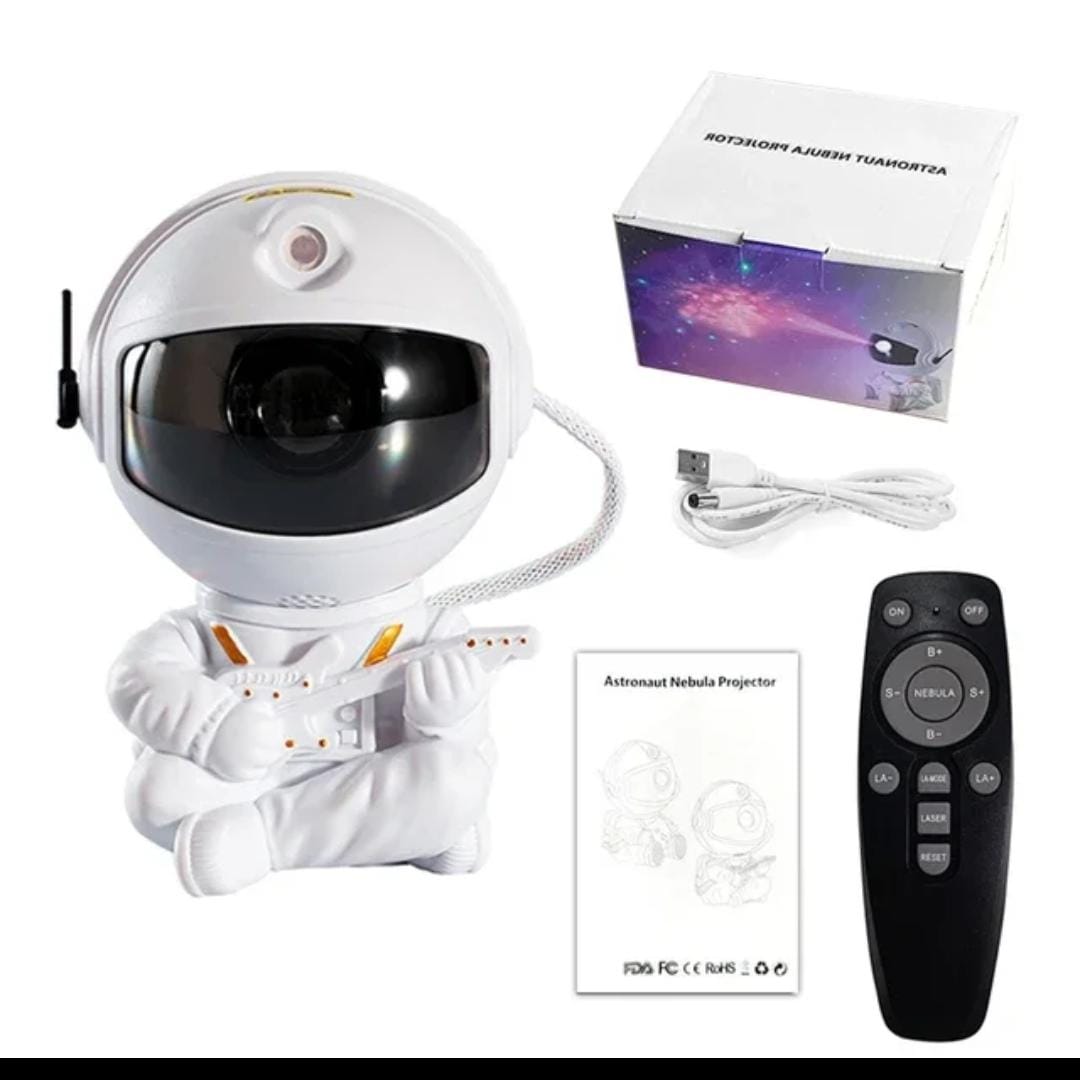 Astronauta Sentado Proyector de Nebulosas – Magia Cósmica en Casa